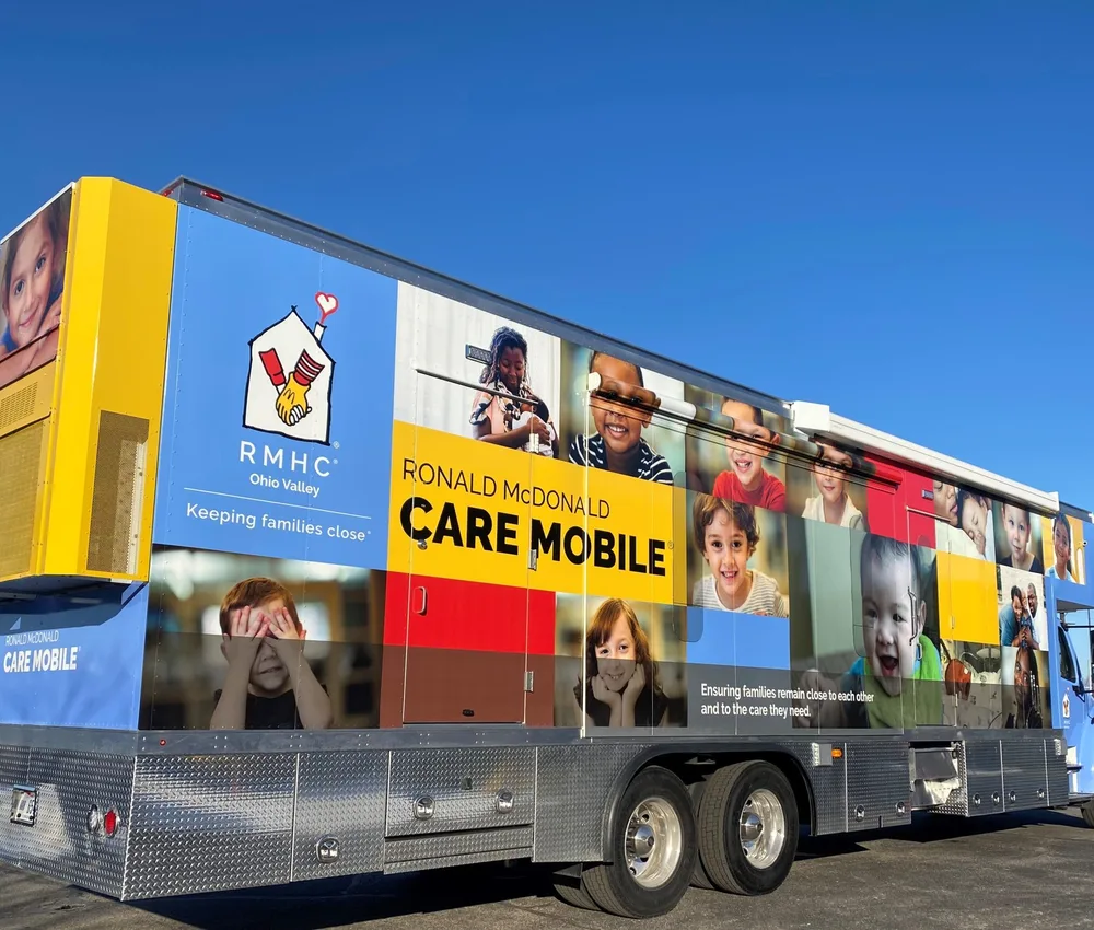 Ronald McDonald Care Mobile parked in the community.