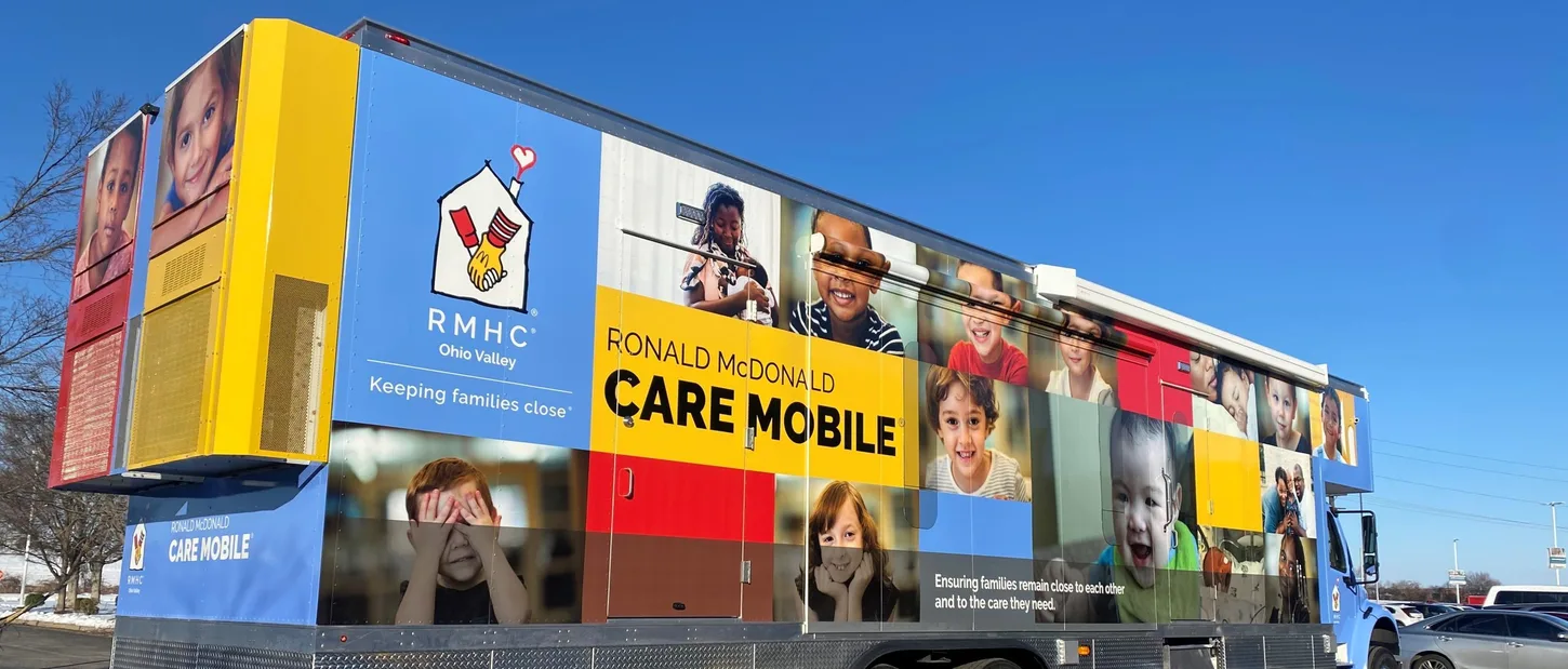 Ronald McDonald Care Mobile parked in the community.