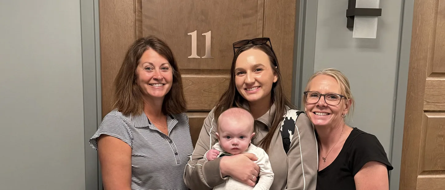Family with a baby at Ronald McDonald House Ohio Valley.
